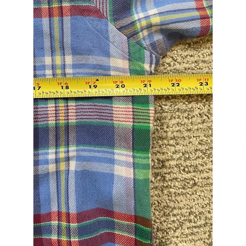 Polo Ralph Lauren Mens Shirt M Plaid Double Layer Lined Long Sleeve Button‎